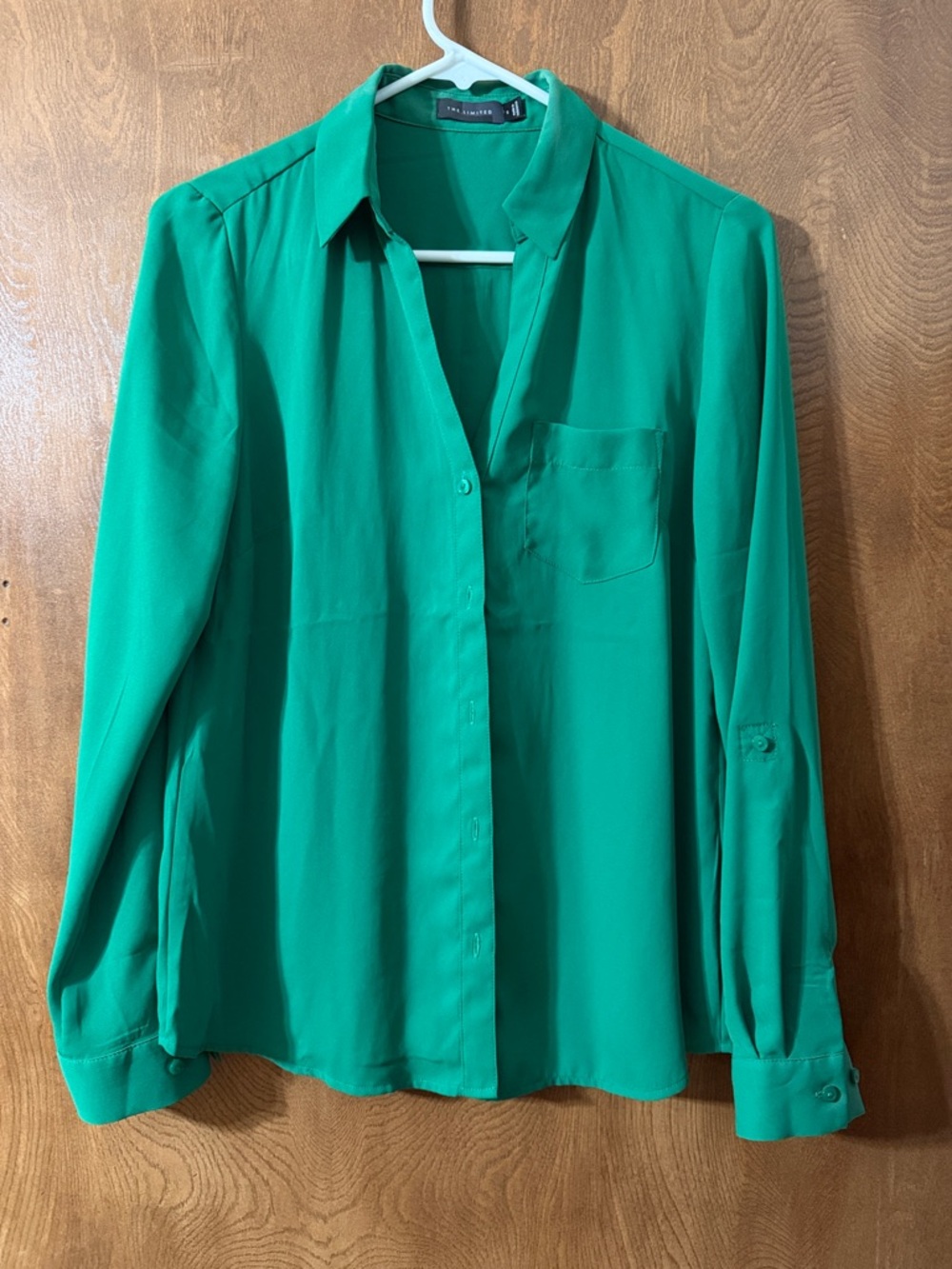 The Limited Green Button-Down Blouse